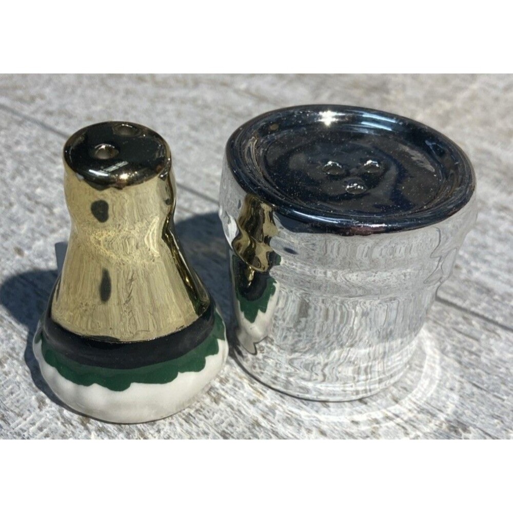 Champagne Bottle and Ice Bucket Cracker Barrel Salt and Pepper shakers #SP039